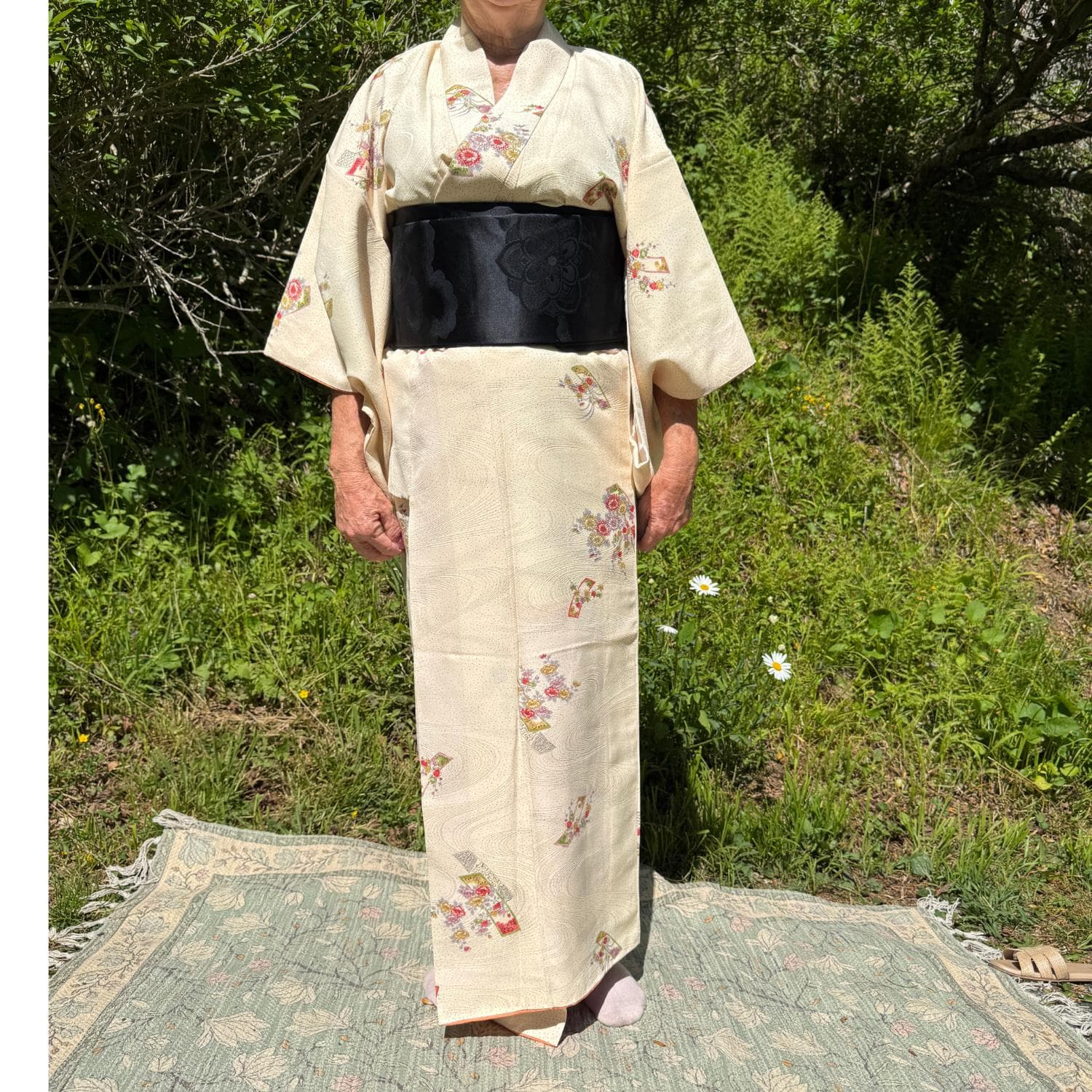 Four Season Silk Women's Kimono from Japan Floral